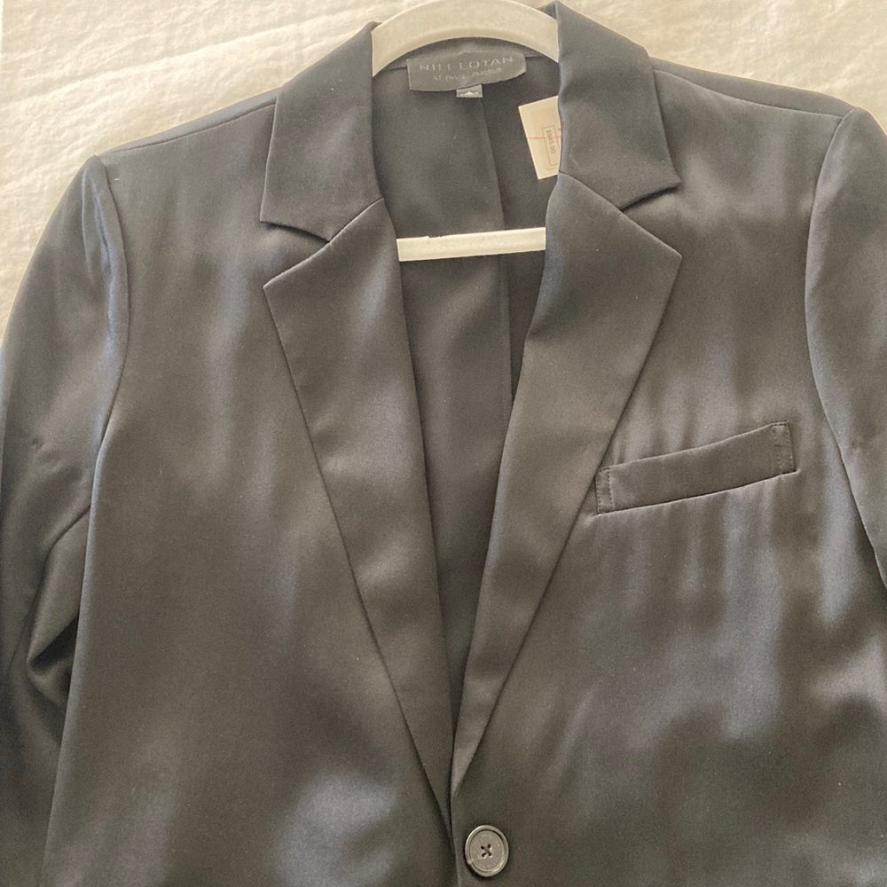 Nili Lotan black Silk Sophia Blazer size 4